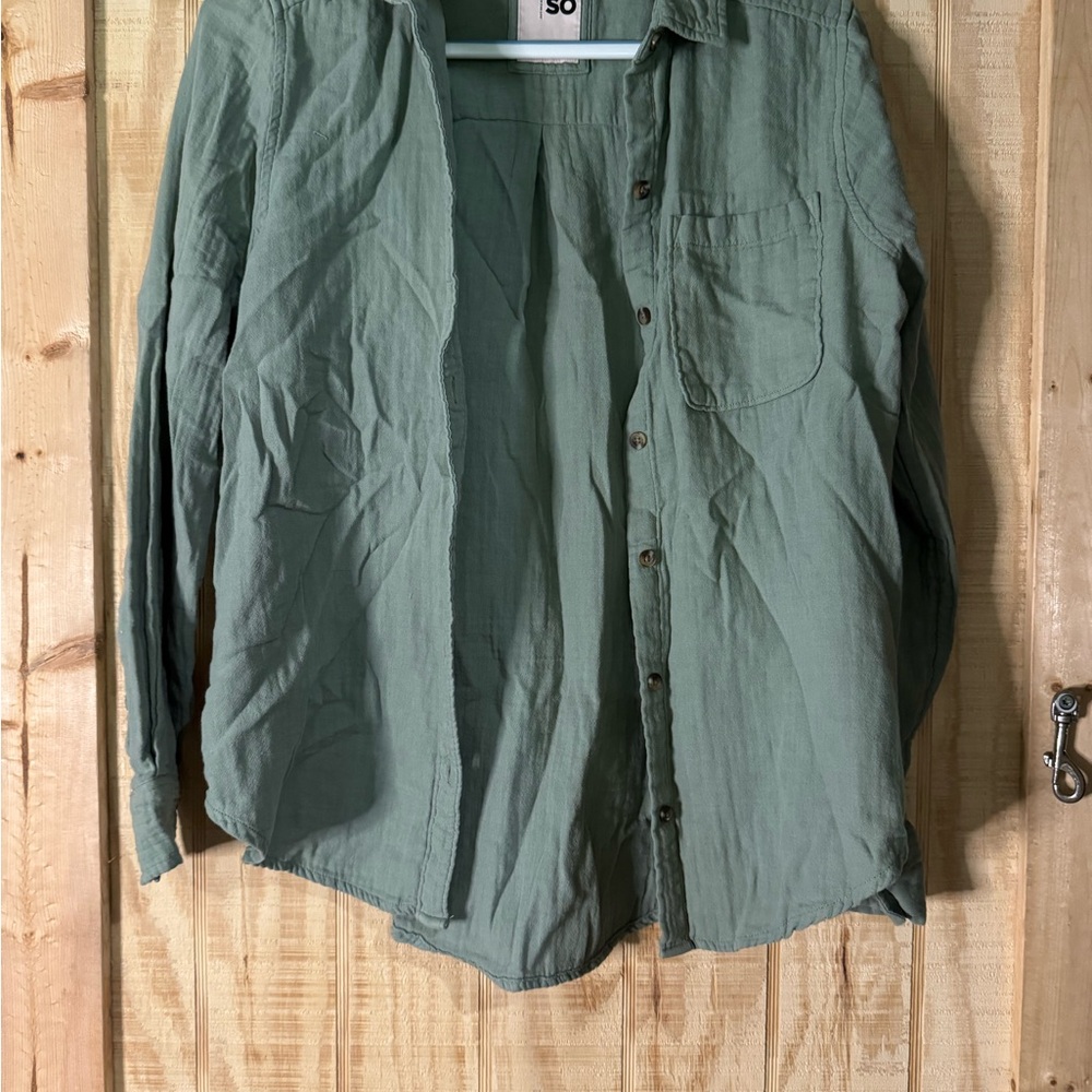 SO women’s Green Casual button up